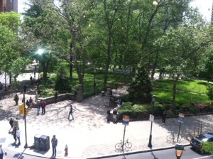 Rittenhouse Square from the window of Anthropologie